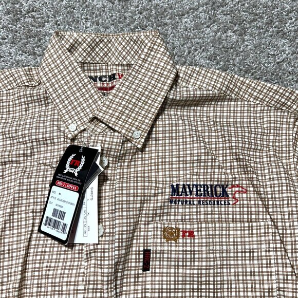 Cinch WRX Flame Resistant Medium Plaid Button-Up Shirt HRC-2 Workwea - Picture 2 of 10